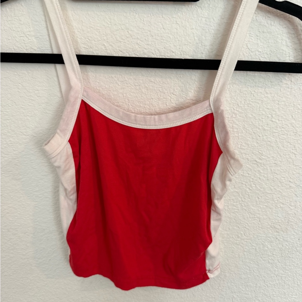 SHEIN Red and Cream Camisole Top